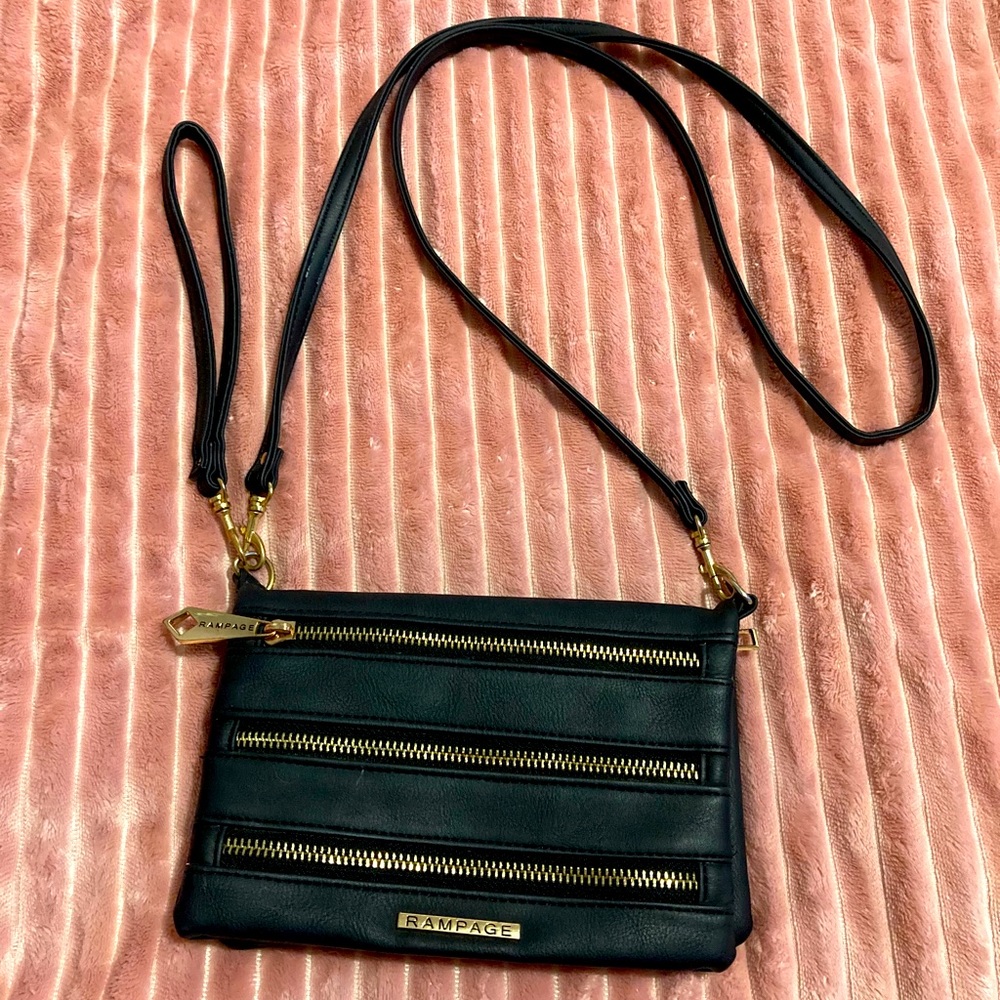 Rampage Triple Zipper Black Bag